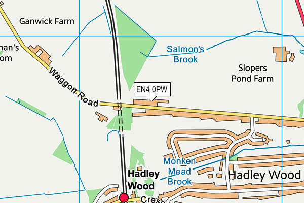 EN4 0PW map - OS VectorMap District (Ordnance Survey) EN4 0PW map - OS VectorMap District (Ordnance Survey)
