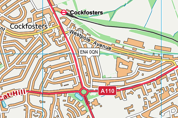 EN4 0QN map - OS VectorMap District (Ordnance Survey) EN4 0QN map - OS VectorMap District (Ordnance Survey)