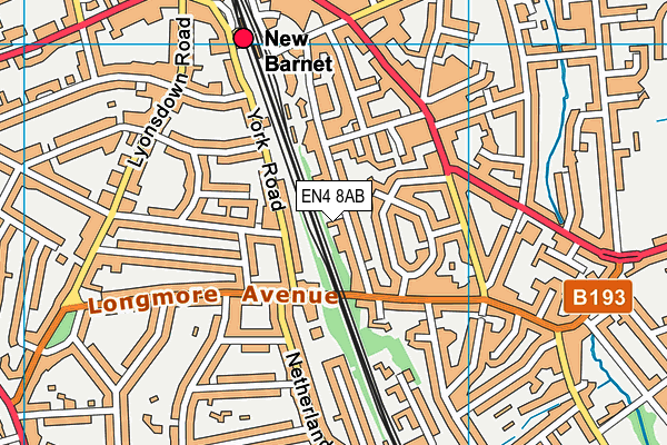 EN4 8AB map - OS VectorMap District (Ordnance Survey) EN4 8AB map - OS VectorMap District (Ordnance Survey)