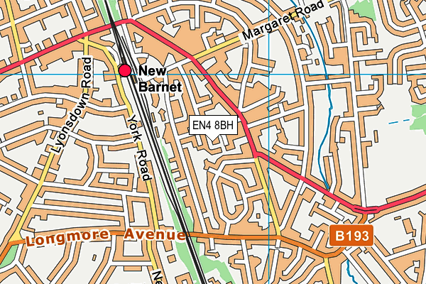 EN4 8BH map - OS VectorMap District (Ordnance Survey)