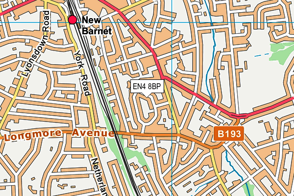 EN4 8BP map - OS VectorMap District (Ordnance Survey)