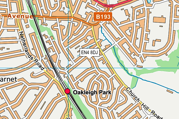 EN4 8DJ map - OS VectorMap District (Ordnance Survey)