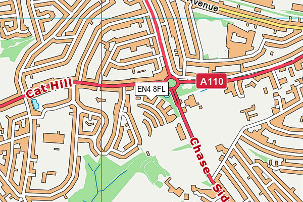 EN4 8FL map - OS VectorMap District (Ordnance Survey) EN4 8FL map - OS VectorMap District (Ordnance Survey)