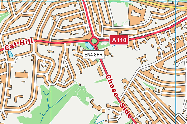 EN4 8FR map - OS VectorMap District (Ordnance Survey) EN4 8FR map - OS VectorMap District (Ordnance Survey)