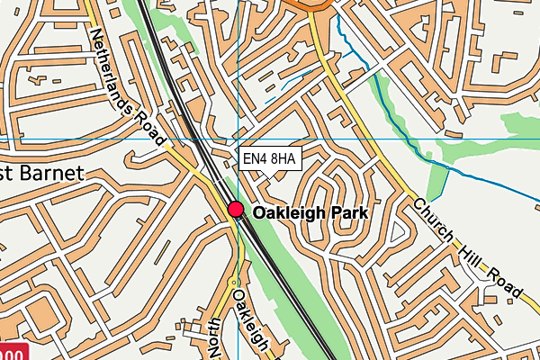 EN4 8HA map - OS VectorMap District (Ordnance Survey)
