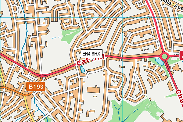 EN4 8HX map - OS VectorMap District (Ordnance Survey) EN4 8HX map - OS VectorMap District (Ordnance Survey)