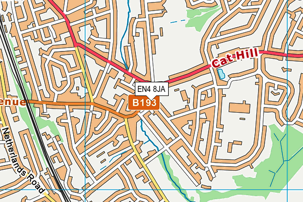 EN4 8JA map - OS VectorMap District (Ordnance Survey) EN4 8JA map - OS VectorMap District (Ordnance Survey)