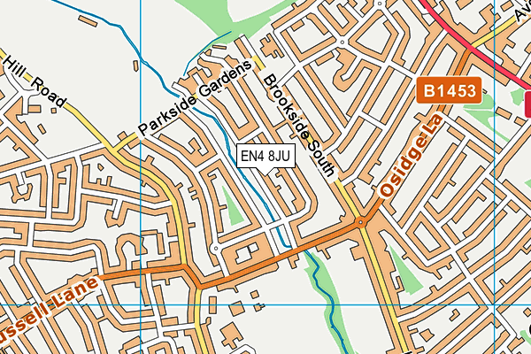 EN4 8JU map - OS VectorMap District (Ordnance Survey) EN4 8JU map - OS VectorMap District (Ordnance Survey)