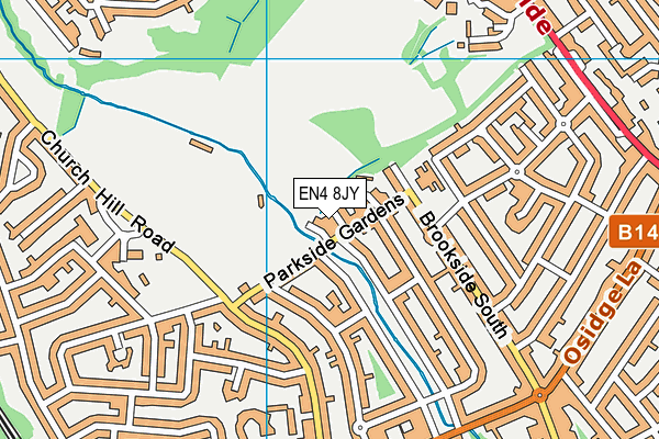 EN4 8JY map - OS VectorMap District (Ordnance Survey) EN4 8JY map - OS VectorMap District (Ordnance Survey)