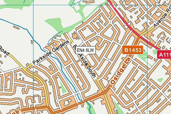 EN4 8LW map - OS VectorMap District (Ordnance Survey) EN4 8LW map - OS VectorMap District (Ordnance Survey)
