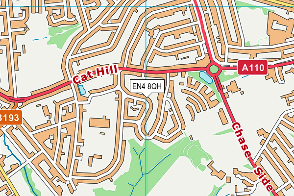 EN4 8QH map - OS VectorMap District (Ordnance Survey) EN4 8QH map - OS VectorMap District (Ordnance Survey)