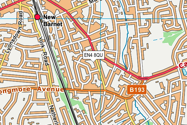 EN4 8QU map - OS VectorMap District (Ordnance Survey)
