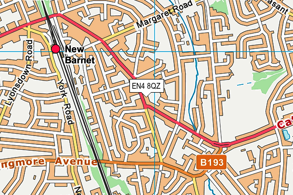 EN4 8QZ map - OS VectorMap District (Ordnance Survey) EN4 8QZ map - OS VectorMap District (Ordnance Survey)