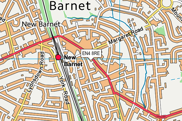 EN4 8RE map - OS VectorMap District (Ordnance Survey)