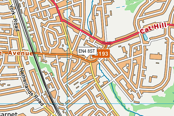 EN4 8ST map - OS VectorMap District (Ordnance Survey)