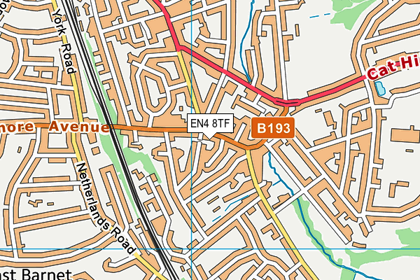EN4 8TF map - OS VectorMap District (Ordnance Survey)