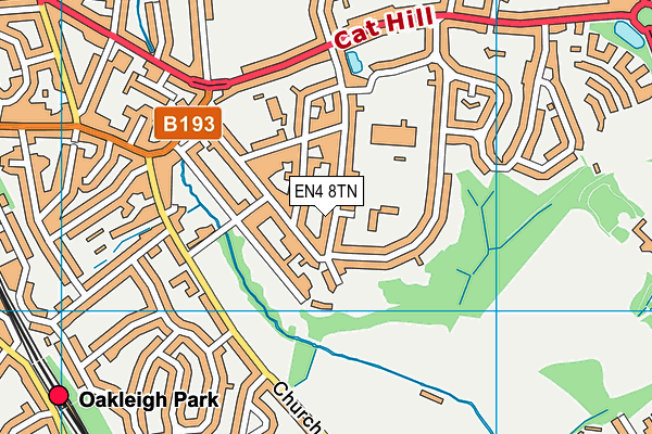 EN4 8TN map - OS VectorMap District (Ordnance Survey)