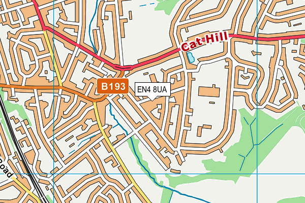 EN4 8UA map - OS VectorMap District (Ordnance Survey) EN4 8UA map - OS VectorMap District (Ordnance Survey)