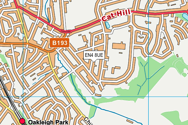 EN4 8UE map - OS VectorMap District (Ordnance Survey) EN4 8UE map - OS VectorMap District (Ordnance Survey)