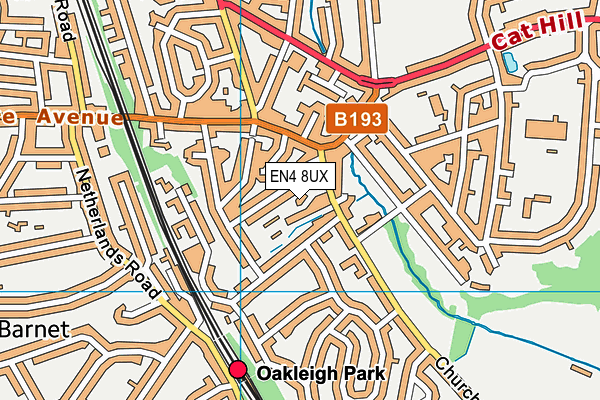 EN4 8UX map - OS VectorMap District (Ordnance Survey)
