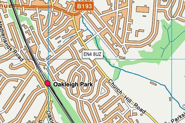 EN4 8UZ map - OS VectorMap District (Ordnance Survey)