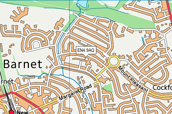 EN4 9AQ map - OS VectorMap District (Ordnance Survey) EN4 9AQ map - OS VectorMap District (Ordnance Survey)