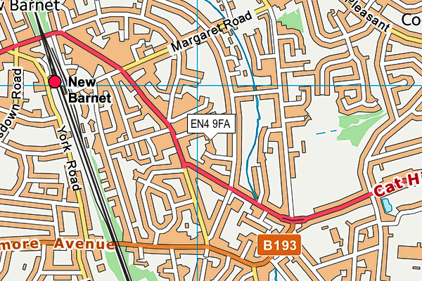 EN4 9FA map - OS VectorMap District (Ordnance Survey) EN4 9FA map - OS VectorMap District (Ordnance Survey)