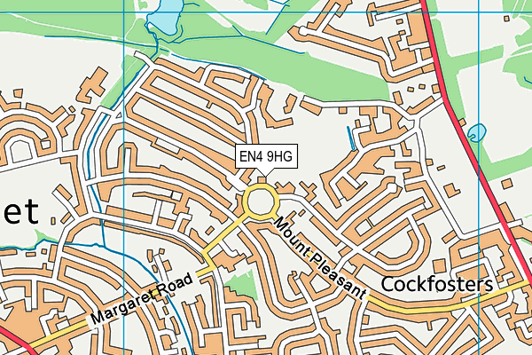 EN4 9HG map - OS VectorMap District (Ordnance Survey)