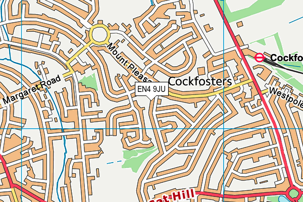 EN4 9JU map - OS VectorMap District (Ordnance Survey) EN4 9JU map - OS VectorMap District (Ordnance Survey)