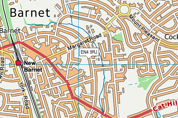 EN4 9RJ map - OS VectorMap District (Ordnance Survey) EN4 9RJ map - OS VectorMap District (Ordnance Survey)