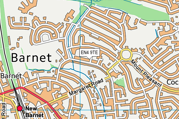 EN4 9TE map - OS VectorMap District (Ordnance Survey) EN4 9TE map - OS VectorMap District (Ordnance Survey)
