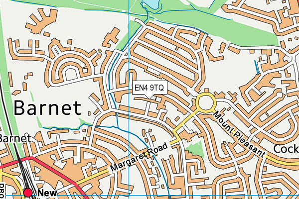 EN4 9TQ map - OS VectorMap District (Ordnance Survey) EN4 9TQ map - OS VectorMap District (Ordnance Survey)