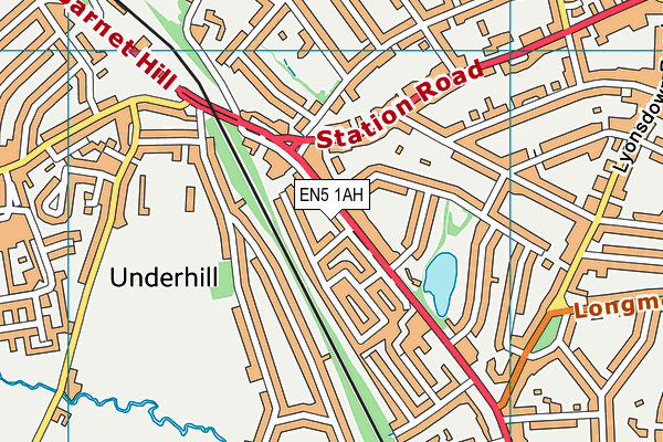 EN5 1AH map - OS VectorMap District (Ordnance Survey) EN5 1AH map - OS VectorMap District (Ordnance Survey)