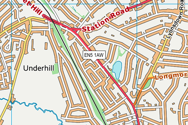 EN5 1AW map - OS VectorMap District (Ordnance Survey)