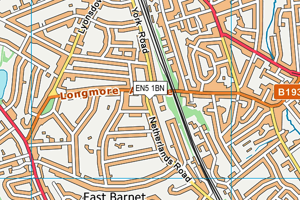 EN5 1BN map - OS VectorMap District (Ordnance Survey) EN5 1BN map - OS VectorMap District (Ordnance Survey)
