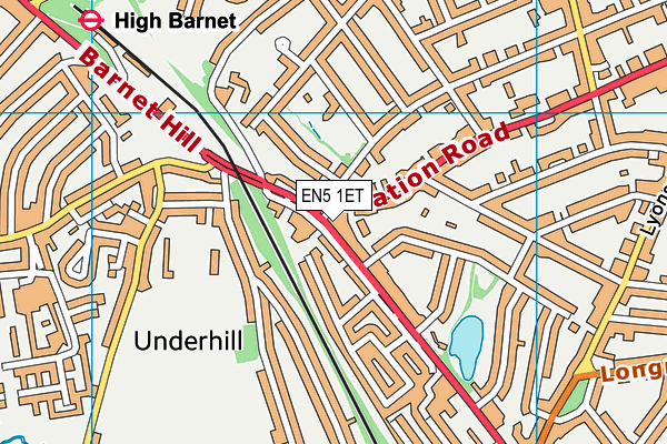 EN5 1ET map - OS VectorMap District (Ordnance Survey) EN5 1ET map - OS VectorMap District (Ordnance Survey)