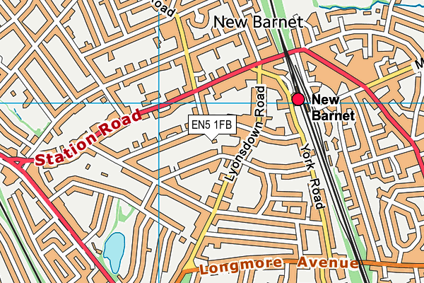 EN5 1FB map - OS VectorMap District (Ordnance Survey) EN5 1FB map - OS VectorMap District (Ordnance Survey)
