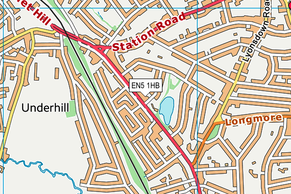 EN5 1HB map - OS VectorMap District (Ordnance Survey)