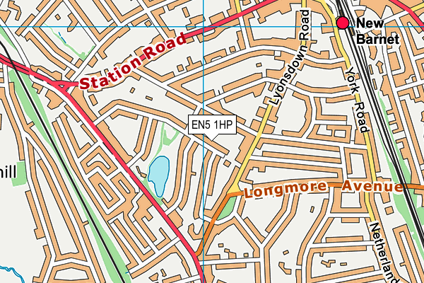 EN5 1HP map - OS VectorMap District (Ordnance Survey) EN5 1HP map - OS VectorMap District (Ordnance Survey)
