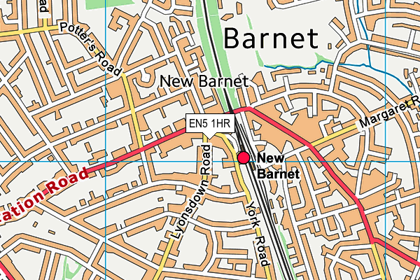 EN5 1HR map - OS VectorMap District (Ordnance Survey) EN5 1HR map - OS VectorMap District (Ordnance Survey)
