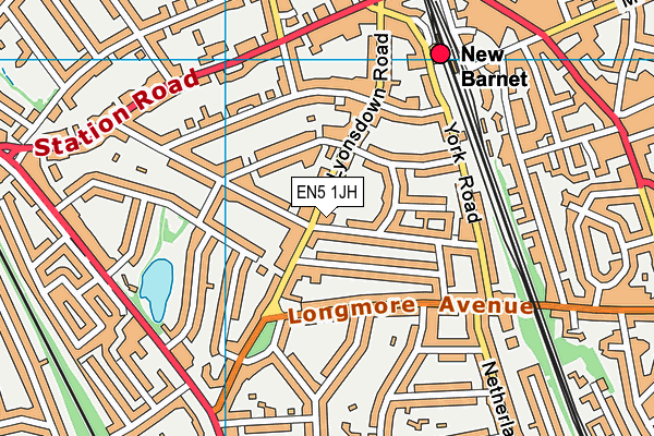 EN5 1JH map - OS VectorMap District (Ordnance Survey) EN5 1JH map - OS VectorMap District (Ordnance Survey)