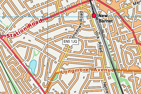 EN5 1JQ map - OS VectorMap District (Ordnance Survey) EN5 1JQ map - OS VectorMap District (Ordnance Survey)