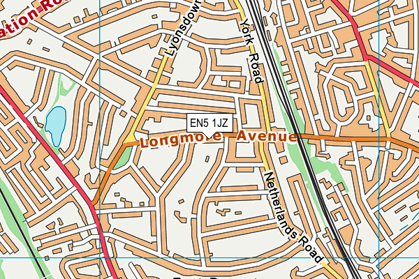 EN5 1JZ map - OS VectorMap District (Ordnance Survey) EN5 1JZ map - OS VectorMap District (Ordnance Survey)