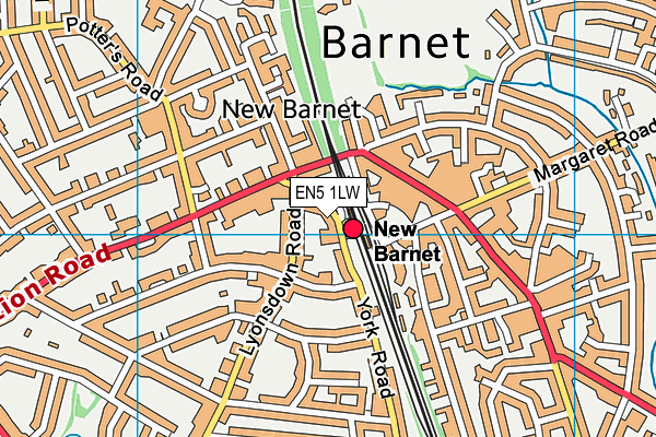 EN5 1LW map - OS VectorMap District (Ordnance Survey) EN5 1LW map - OS VectorMap District (Ordnance Survey)
