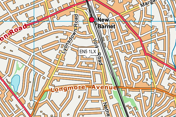 EN5 1LX map - OS VectorMap District (Ordnance Survey) EN5 1LX map - OS VectorMap District (Ordnance Survey)