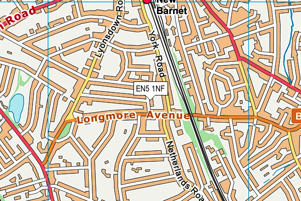 EN5 1NF map - OS VectorMap District (Ordnance Survey)
