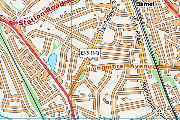 EN5 1NQ map - OS VectorMap District (Ordnance Survey) EN5 1NQ map - OS VectorMap District (Ordnance Survey)