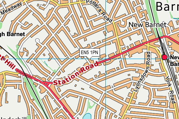 EN5 1PN map - OS VectorMap District (Ordnance Survey) EN5 1PN map - OS VectorMap District (Ordnance Survey)