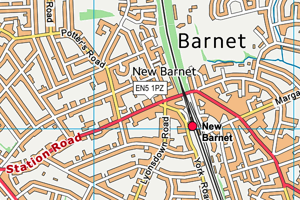 EN5 1PZ map - OS VectorMap District (Ordnance Survey) EN5 1PZ map - OS VectorMap District (Ordnance Survey)
