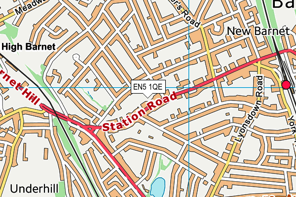 EN5 1QE map - OS VectorMap District (Ordnance Survey)